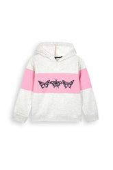 Butterfly Love Girls Winter Tracksuit | 100% Cotton Fleece | Pink Quilted Panels
